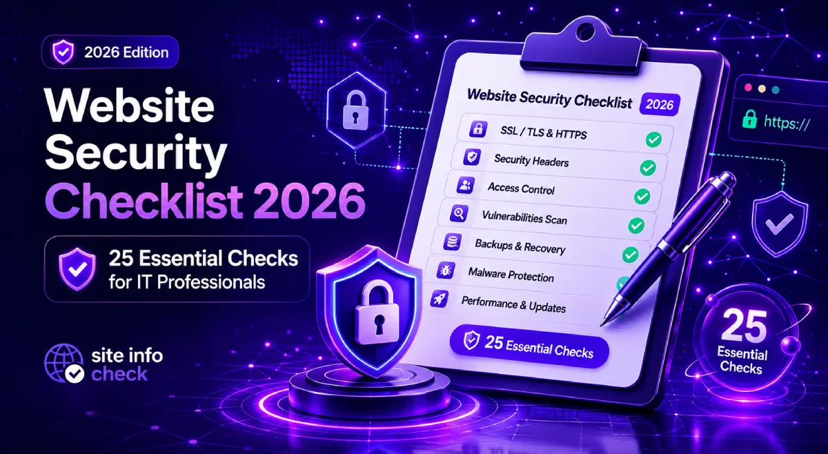 Website Security Checklist 2026: 25 Essential Checks for IT Professionals