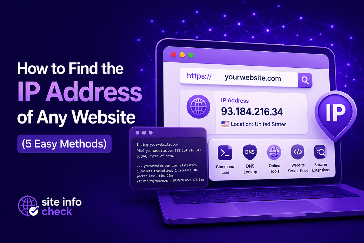 how to find the ip address of any website